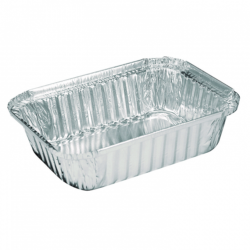 Aluminum Oblong Pan, 1.5 lb, 5.13 x 7.06 x 1.69, Silver, 500/Carton (206030)