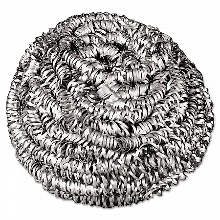Stainless Steel Scrubber, Medium Size, Steel Gray, 72/Carton (35)