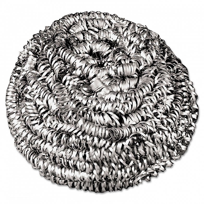 Stainless Steel Scrubber, Medium Size, Steel Gray, 72/Carton (35)