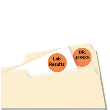 Avery Printable Self-Adhesive Removable Color-Coding Labels, 0.75" dia., Neon Orange, 24/Sheet, 42 Sheets/Pack, (5471) (05471)