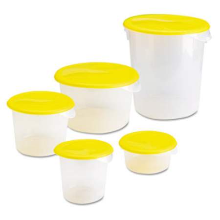 Rubbermaid Commercial Round Storage Containers, 2 qt, 8.5" Diameter x 4"h, Clear (572024CLE)