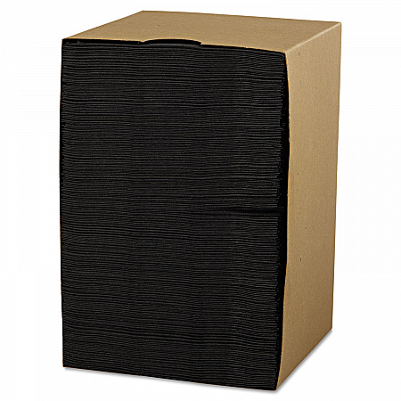 Embossed Beverage Napkins, 2-Ply, 9.5 x 9.5, Black, 1,000/Carton (180313)