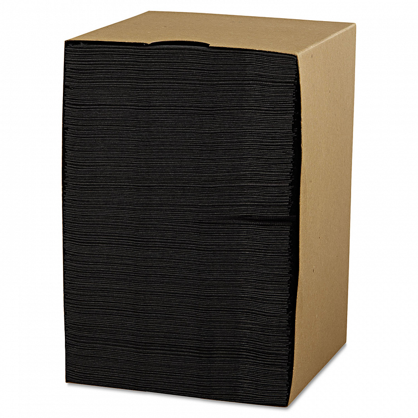 Embossed Beverage Napkins, 2-Ply, 9.5 x 9.5, Black, 1,000/Carton (180313)