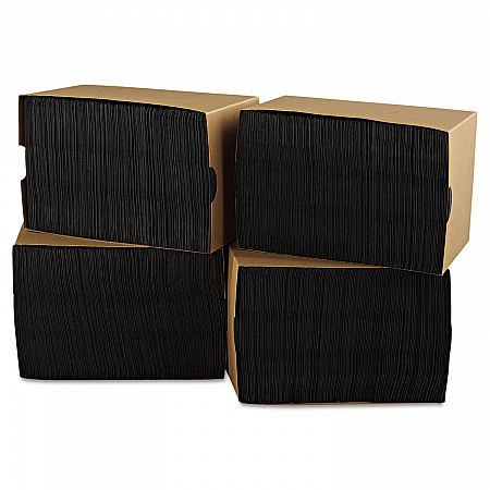 Embossed Beverage Napkins, 2-Ply, 9.5 x 9.5, Black, 1,000/Carton (180313)