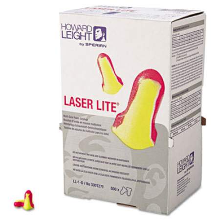 Howard Leight by Honeywell LL-1 D Laser Lite Single-Use Earplugs, Cordless, 32NRR, MA/YW, LS500, 500 Pairs