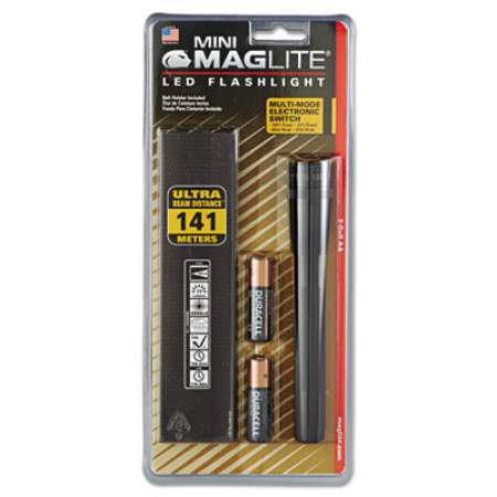 Maglite Mini LED Flashlight, 2 AA Batteries (Included), Black (SP2201H)