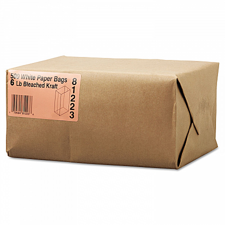 Grocery Paper Bags, 6# Size, 35# Basis Weight, 5.88