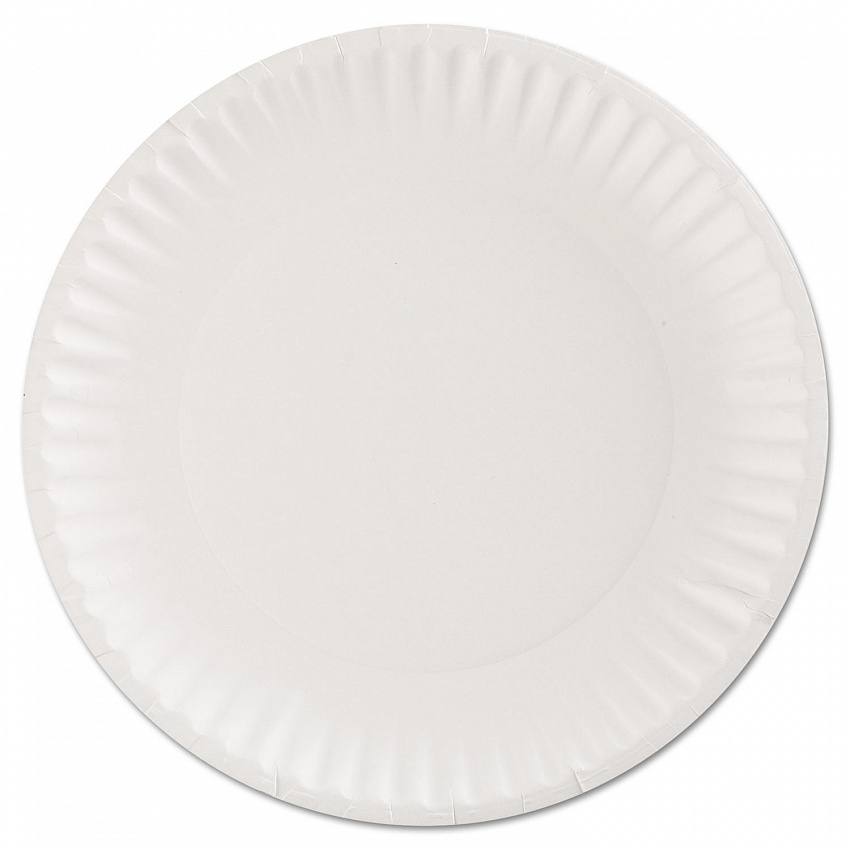 Paper Plates, 9" dia, White, 100/Pack, 12 Packs/Carton (PP9GRAWH)