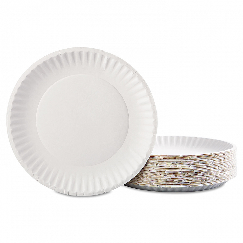 Paper Plates, 9" dia, White, 100/Pack, 12 Packs/Carton (PP9GRAWH)