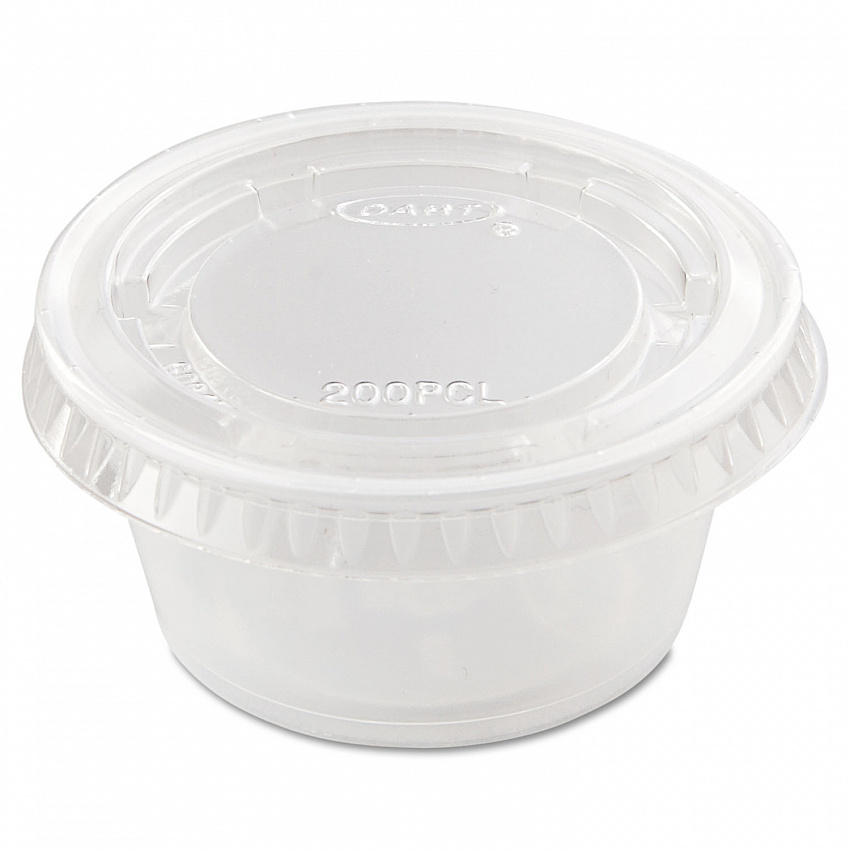 Portion/Souffle Cup Lids, Fits 1.5 oz to 2.5 oz Portion Cups, Plastic, Clear, 2,500/Carton (PL200N)