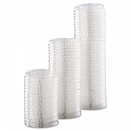 Portion/Souffle Cup Lids, Fits 0.5 oz to 1 oz Portion Cups, Plastic, Clear, 125/Pack, 20 Packs/Carton (PL100N)