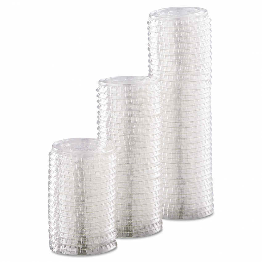 Portion/Souffle Cup Lids, Fits 0.5 oz to 1 oz Portion Cups, Plastic, Clear, 125/Pack, 20 Packs/Carton (PL100N)