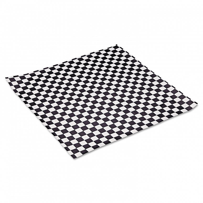 Grease-Resistant Paper Wraps and Liners, 12" x 12", Black Check, 1000/Box, 5 Boxes/Carton (057800)