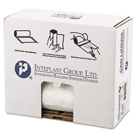 Inteplast Group Low-Density Commercial Can Liners, 45 gal, 0.8 mil, 40" x 46", White, 100/Carton (SL4046XHW)