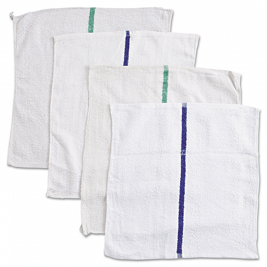 Counter Cloth/Bar Mop, 15.5 x 17, White, Cotton, 60/Carton (536605DZBX)