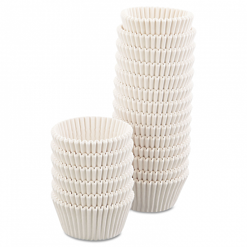 Fluted Bake Cups, 4.5" Diameter x 1.25" h, White, Paper, 500/Pack, 20 Packs/Carton (610032)