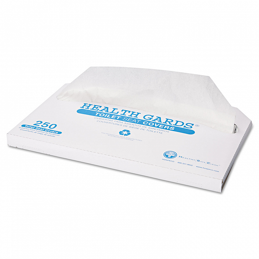 Health Gards Toilet Seat Covers, Half-Fold, 14.25 x 16.5, White, 250/Pack, 10 Boxes/Carton (HG2500)