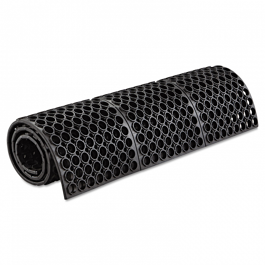 Safewalk Heavy-Duty Anti-Fatigue Drainage Mat, 0.88" Thick, 36" x 60", Black Raised Rib Perforated Surface (WSTF35BK)