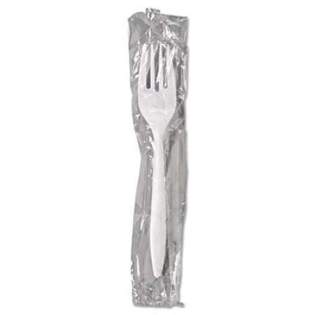 GEN Wrapped Cutlery, 6 1/8" Fork, Mediumweight, Polypropylene, White, 1,000/Carton (MWFIW)