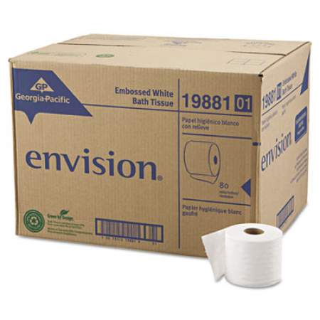 Georgia Pacific Professional Pacific Blue Basic Embossed Bathroom Tissue, Septic Safe, 1-Ply, White, 550/Roll, 80 Rolls/Carton (1988101)