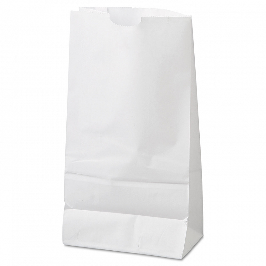 Grocery Paper Bags, 6# Size, 35# Basis Weight, 5.88" x 3.63" x 11", White, 500/Bundle (GW6500)