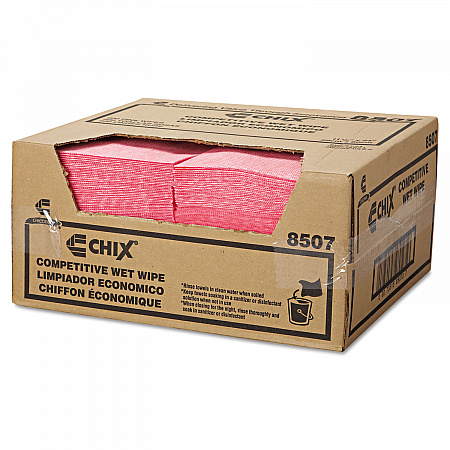 Wet Wipes, Diamond-Pattern Design, 11.5 x 24, White/Pink, 200/Carton (8507)