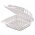 ClearSeal Hinged-Lid Plastic Containers, 8.3 x 8.3 x 3, Clear, Plastic, 250/Carton (C90PST1)