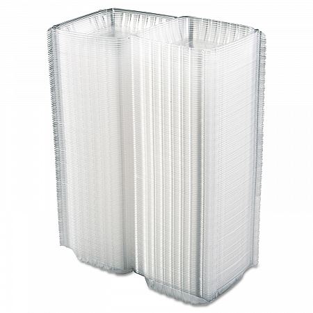 ClearSeal Hinged-Lid Plastic Containers, 8.3 x 8.3 x 3, Clear, Plastic, 250/Carton (C90PST1)