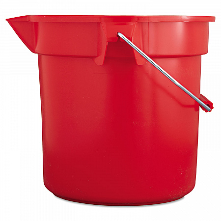 BRUTE Round Utility Pail, 14 qt, Plastic, Red, 12