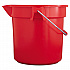 BRUTE Round Utility Pail, 14 qt, Plastic, Red, 12