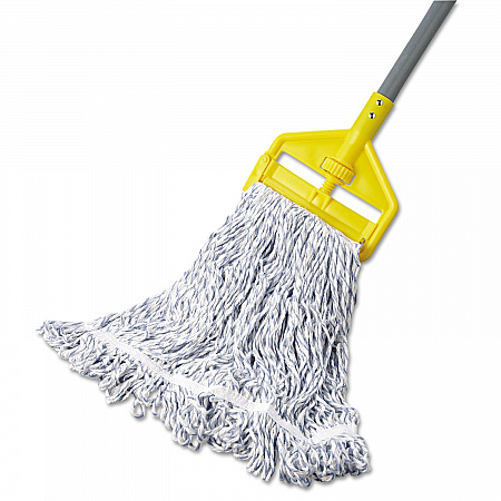Web Foot Premium Finish Mop Head, White, Med, Cotton/Synthetic, 1