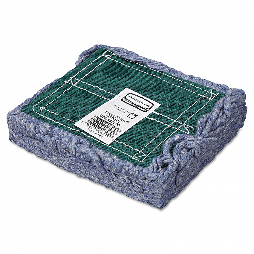 Super Stitch Blend Mop Head, Cotton/Synthetic, Medium, Blue, 6/Carton (D252BLU)
