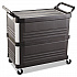 Xtra Utility Cart with Enclosed Sides and Back, Plastic, 3 Shelves, 300 lb Capacity, 20