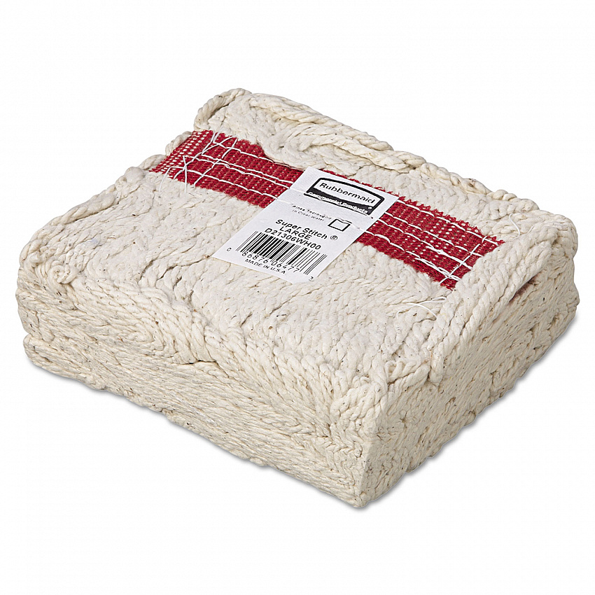 Super Stitch Blend Mop Head,  Cotton/Synthetic, Large, White, 6/Carton (D213WHI)