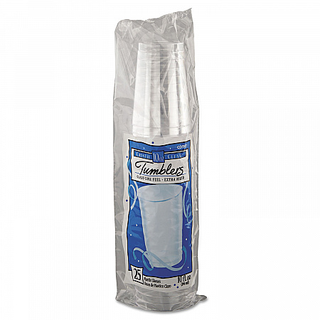 Comet Plastic Tumblers, 10 oz, Clear, 25/Pack, 20 Packs/Carton (T10)