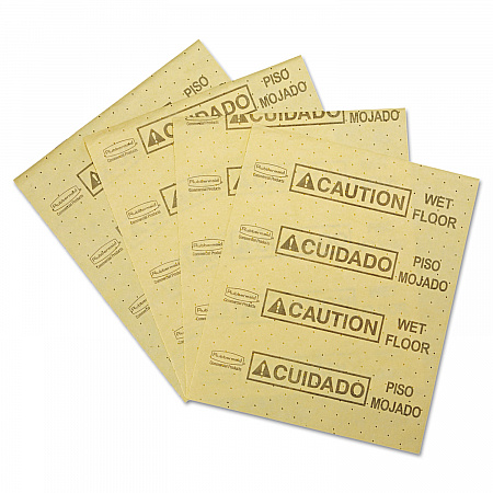Over-the-Spill Pad, Caution Wet Floor, 16 oz, 16.5 x 20, 22 Sheets/Pad (4252YEL)