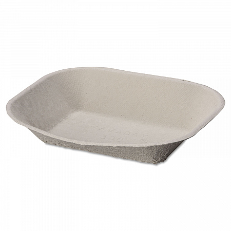 Savaday Molded Fiber Food Tray, 7 x 9, Beige, Paper, 250/Bag, 500/Carton (10405CT)