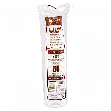 High-Impact Polystyrene Cold Cups, 16 oz, Plastic, Translucent, 50/Sleeve, 20 Sleeves/Carton (Y16T)