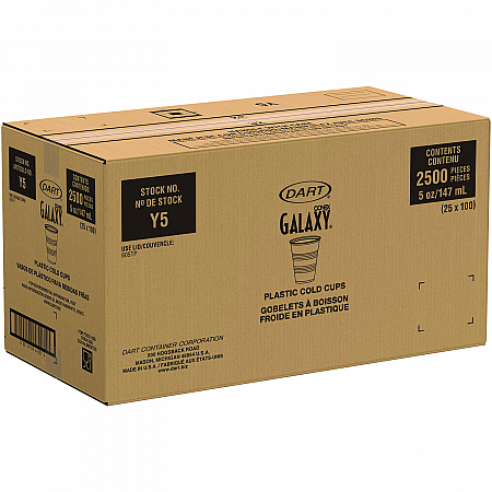 High-Impact Polystyrene Cold Cups, 5 oz, Plastic, Translucent, 100/Sleeve, 25 Sleeves/Carton (Y5CT)