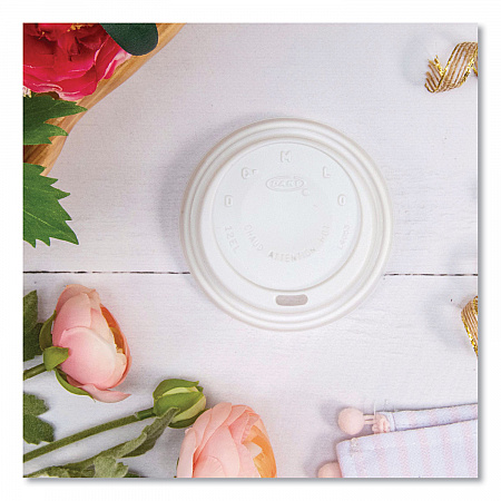 Cappuccino Dome Sipper Lids, Fits 12 oz Hot Cups, Plastic, White, 1,000/Carton (12EL)