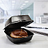 Foam Hinged Lid Containers, Large Sandwich, 6 x 5.9 x 3, Black, 125/Bag, 4 Bags/Carton (60HTB1)