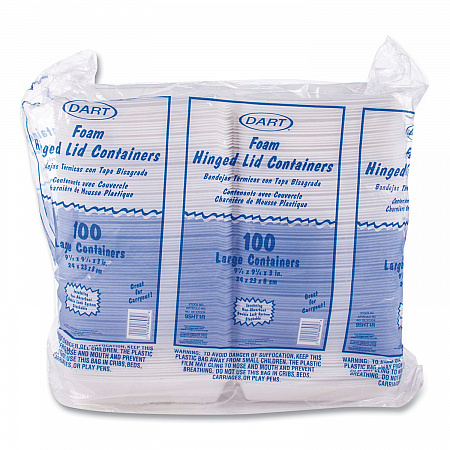 Foam Hinged Lid Containers, 9.25 x 9.5 x 3, 200/Carton (95HT1R)
