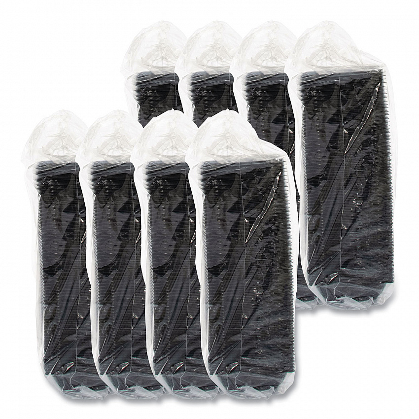 PresentaBowls Pro Black Square Bowls, 8 oz, 5 x 5 x 1.5, Plastic, 63/Bag, 8 Bags/Carton (B8SB)