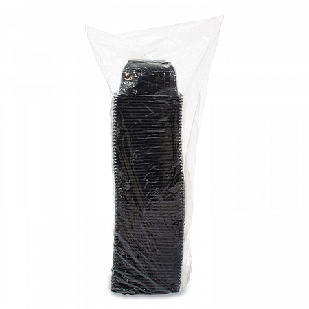 PresentaBowls Pro Black Square Bowls, 16 oz, 5 x 5 x 2.5, Plastic, 63/Bag, 8 Bags/Carton (B16SB)