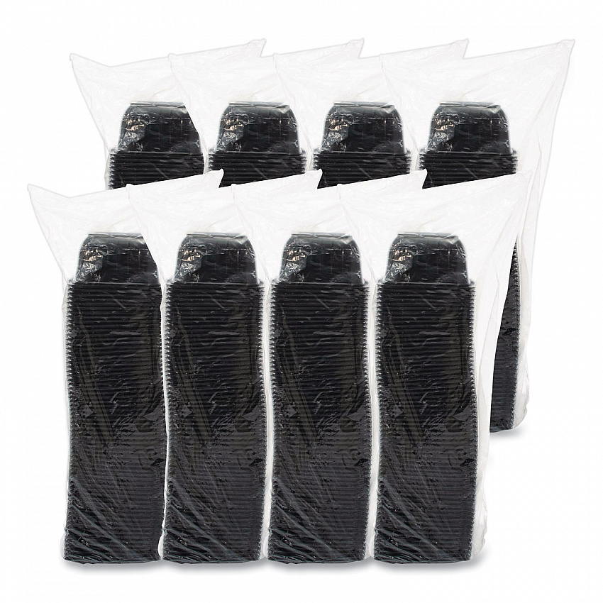 PresentaBowls Pro Black Square Bowls, 16 oz, 5 x 5 x 2.5, Plastic, 63/Bag, 8 Bags/Carton (B16SB)