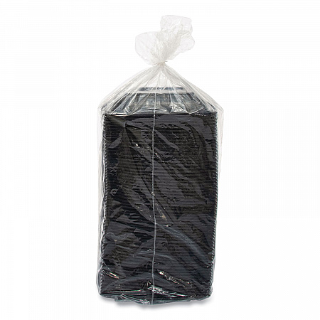 PresentaBowls Pro Black Square Bowls, 24 oz, 8.5 x 8.5 x 1.8, Plastic, 63/Bag, 4 Bags/Carton (B24SB)
