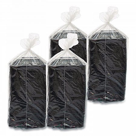 PresentaBowls Pro Black Square Bowls, 24 oz, 8.5 x 8.5 x 1.8, Plastic, 63/Bag, 4 Bags/Carton (B24SB)