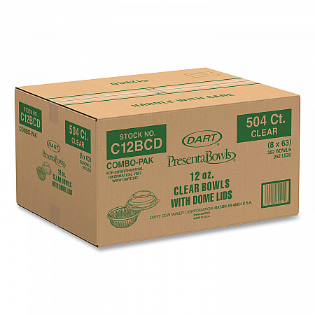 PresentaBowls Clear Bowls, 12 oz, Plastic, 504/Carton (C12BCD)
