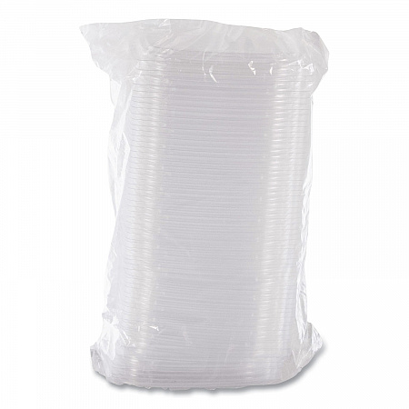 ClearPac Clear Container Lids, Flat, 4.9 x 5.9, Clear, Plastic, 63/Pack, 16 Packs/Carton (C12DLR)