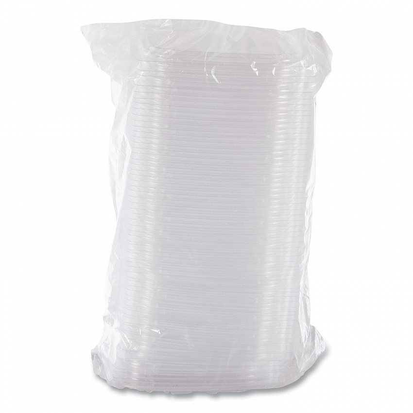 ClearPac Clear Container Lids, Flat, 4.9 x 5.9, Clear, Plastic, 63/Pack, 16 Packs/Carton (C12DLR)